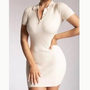 Meshki cream polo dress